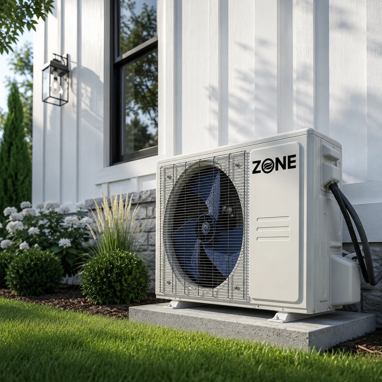 Best pre-charged mini splits — pre-charged DIY ductless outdoor condenser installed beside a home